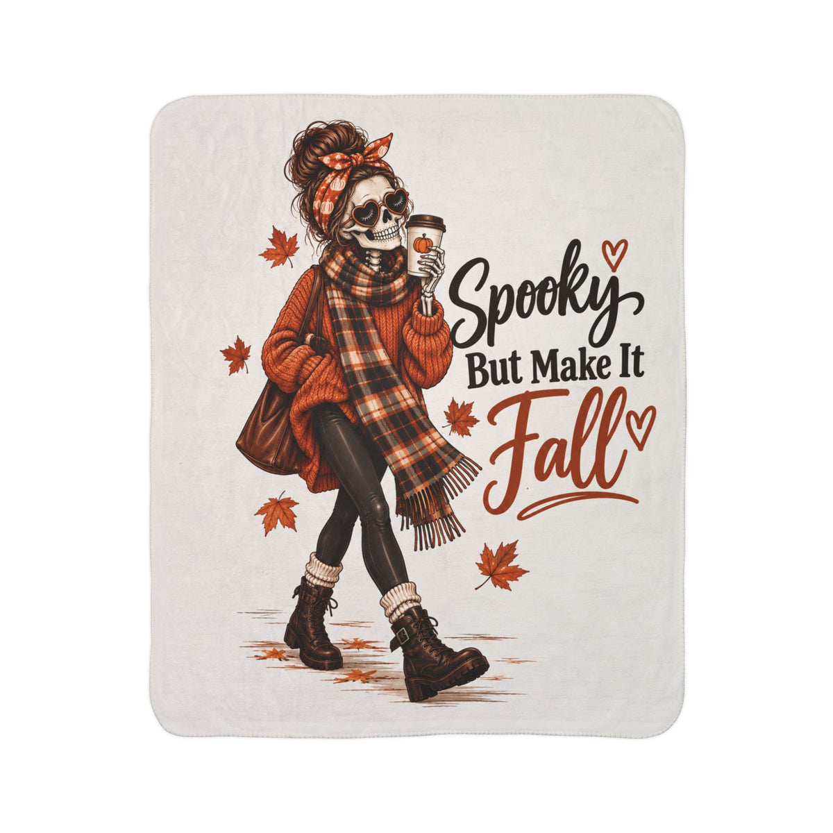 Spooky But Make It Fall — Sherpa Fleece Blanket