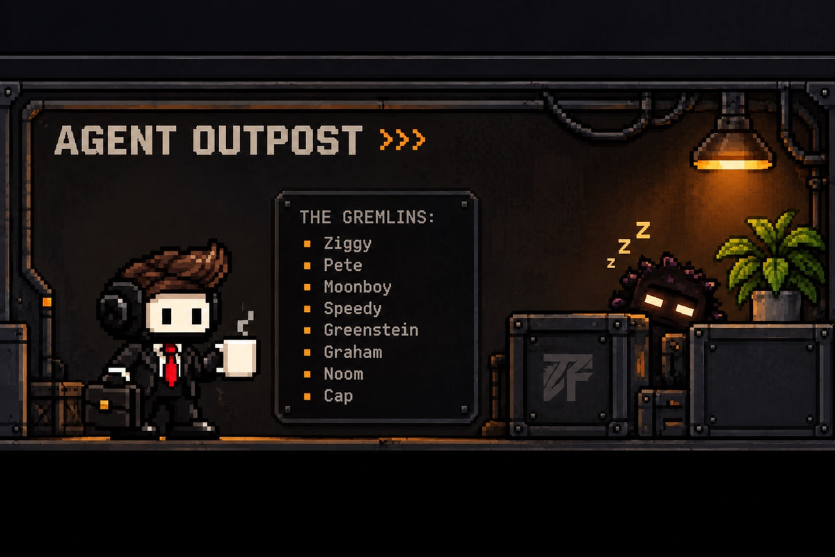 Agent Outpost: Ziggy, Pete, Moonboy, Speedy, Greenstein, Graham, Noom and Cap.